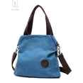 thumbnail image 4 of Gustave Vintage Canvas Shoulder Bags Casual Zipper Hobo Crossbody Purse Large Capacity Tote Messenger Handbag for Women "Blue", 4 of 11