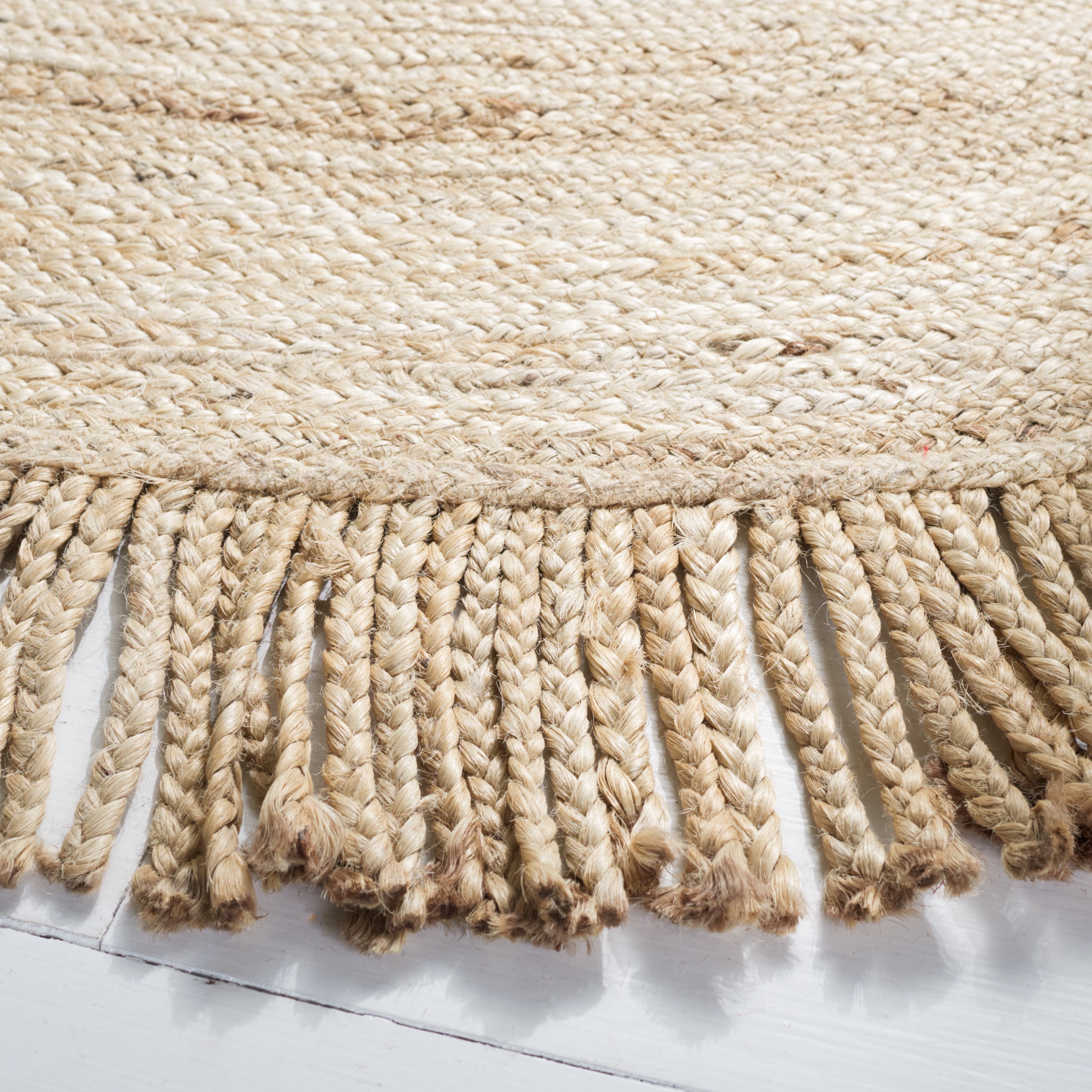 SAFAVIEH Braided Abby Solid Reversible Area Rug, Beige, 5' x 5' Round