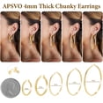 thumbnail image 5 of APSVO 2 Pairs 18K Gold Plated Hoop Earrings for Women Big Large Extra Chunky Post Hypoallergenic Earrings Set Birthday Graduation Jewelry Gifts Her Mom Girlfriend Adults Ideas 50/60MM, 5 of 6