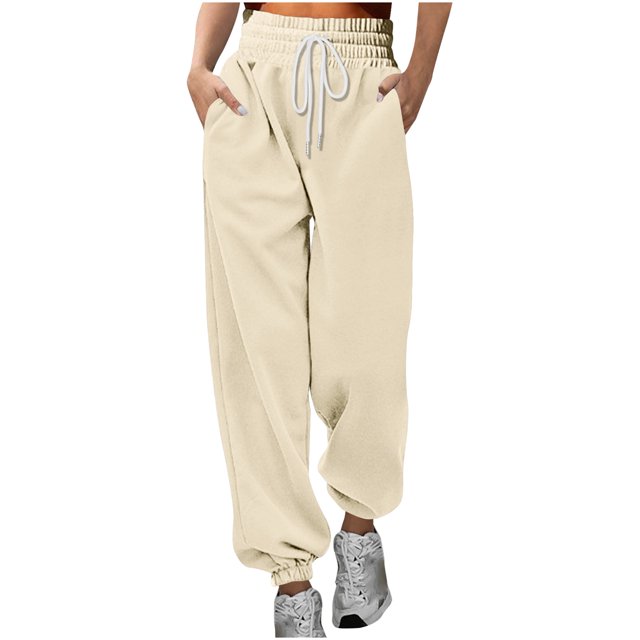 Yuyuzo Sweatpants for Women Cinch Bottom High Waist Elastic Drawstring Lounge Joggers Workout Trackpants with Pockets