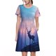 thumbnail image 1 of Balery Night Sky Elk Vestidos sueltos de manga corta para mujer, vestidos de verano 2025, vestidos casuales de corte A con vuelo., 1 of 6