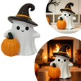 thumbnail image 7 of Resin Ghost Figurine with Pumpkin for Halloween Tabletop Decor, Cute Ghost Statue for Home Office Tiered Tray Shelf Display, Fall Party Ornament for Christmas New Year Gift (1 Pcs), 7 of 7