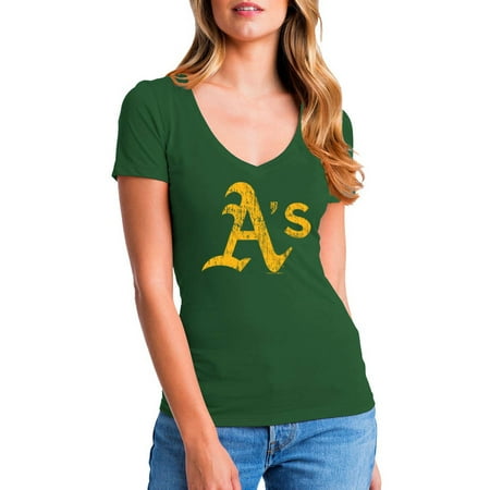 - MLB Oakland Athletics Women's Short Sleeve Team Color Graphic Tee