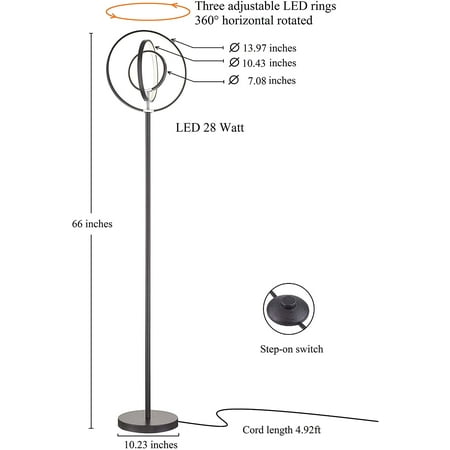 Modern Led Floor Lamp For Living Room Art Studio Bedrooms Office Lamps Daylight With Bright Ring Sunlight Canada Modern Led Floor Lamp For Living Room, Art Studio Floor Lamps