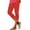 Red, variant on cocolona Womens Summer Casual High Waist Capri Leggings Solid Color Elastic Waist Workout Gym Yoga Cropped Pants