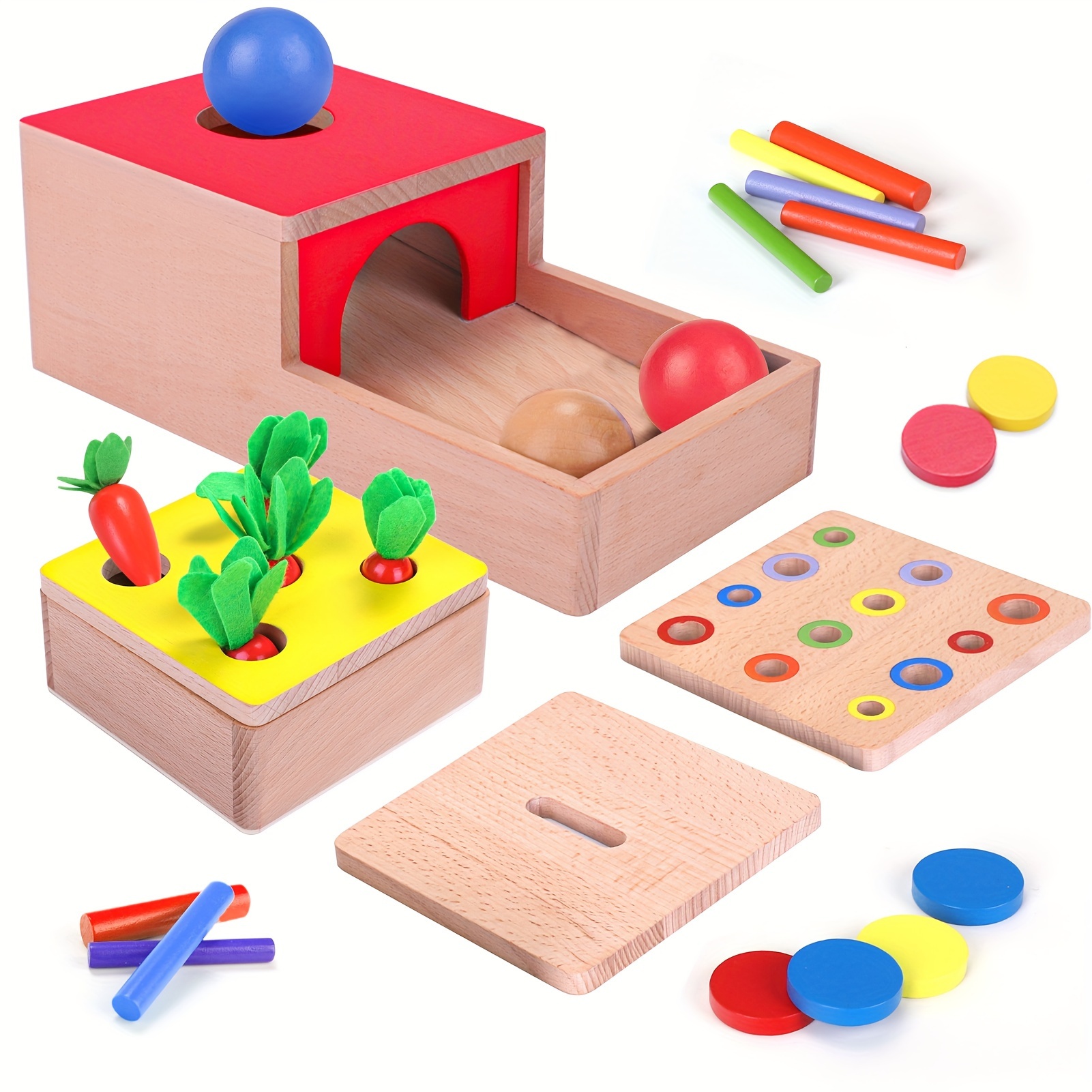 Cube D'activité Montessori En Bois 8 En 1 - Jouet éducatif Pour Enfants 3-8 Ans, Motricité Fine