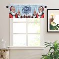 thumbnail image 2 of Christmas Santa Claus Valances for Windows Happy New Year Winter Snowing Blue Rod Pocket Curtain Valance Window Treatment Short Curtains for Kitchen Living Room, 60"x14", 2 of 5