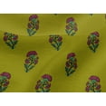 thumbnail image 4 of oneOone Viscose Jersey Lime Green Fabric Floral Block Sewing Craft Projects Fabric Prints By Yard 60 Inches, 4 of 5