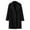 Black-08, variant on HTNBO Women's Wool Blend Double Breasted Pea Coat Notched Lapel Mid Long Trench Overcoat with Pockets