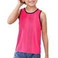 thumbnail image 4 of Big Kid Children Sleeveless Solid Vest Tops Casual Popularity Side Wide Fork Fitness Sports Garment Loose Vest Boys Full Sleeve T Shirt Youth Plain Shirt Heavy Boys Swim Tops Top 10-15 Years Pink, 4 of 4