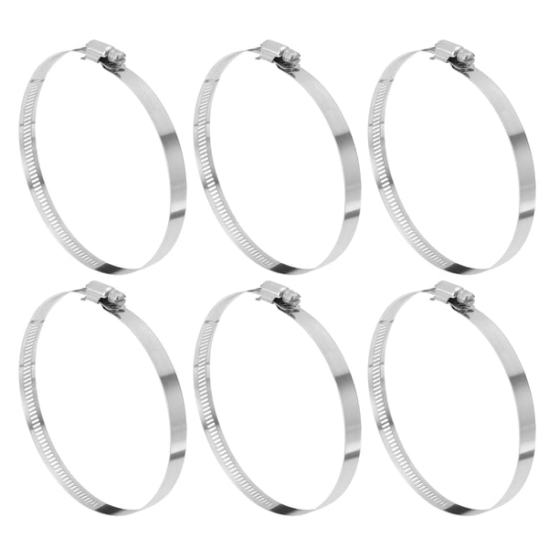 Abrazadera de Manguera Uxcell, Ajustable de Acero Inoxidable de 4 1/8" a 5" para Plomería de Línea de Combustible, Paquete de 6