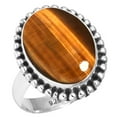 thumbnail image 1 of 925 Sterling Silver Ring Natural Tiger Eye Handmade Jewelry, 1 of 6