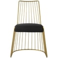 thumbnail image 5 of Modway Rivulet Gold Stainless Steel Performance Velvet Dining Chair in Gold Black, 5 of 6