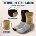 thumbnail image 3 of 2 Pairs Kids Thermal Socks for Cold Weather Skiing Snow etc Insulated Heat-Trapping Warm Winter Socks Girls Boys Heated Boot Crew Socks Moisture Wicking, 3 of 8