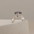 thumbnail image 4 of Heart shaped engagement ring, June birthstone, solid silver, alexandrite multi-stone milgrain ring, 4 of 5