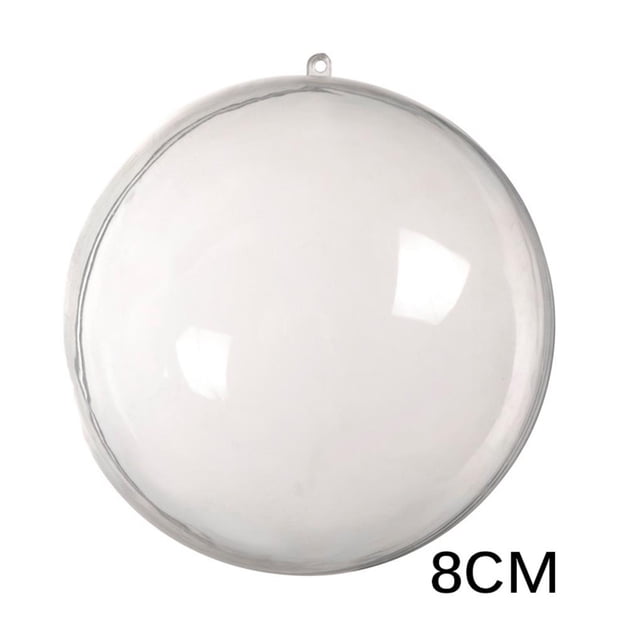 Yuarrent 5 uds. De bolas de Navidad de plástico transparente adorables, adornos navideños rellenables, decoraciones para el hogar Kits de decoración para fiestas 8cm Yuarrent HA024534-01