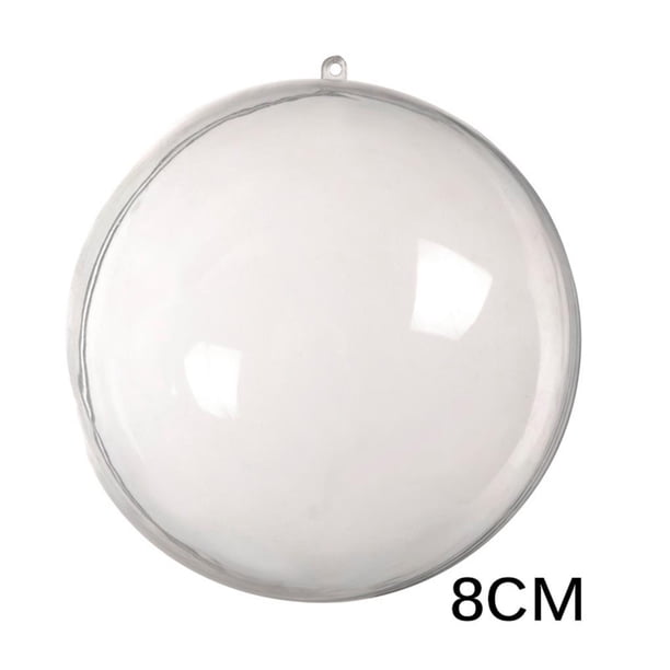 Cateissary 5 uds. De bolas de Navidad de plástico transparente adorables, adornos navideños rellenables, decoraciones para el hogar Kits de decoración para fiestas 8cm Cateissary HA024534-01