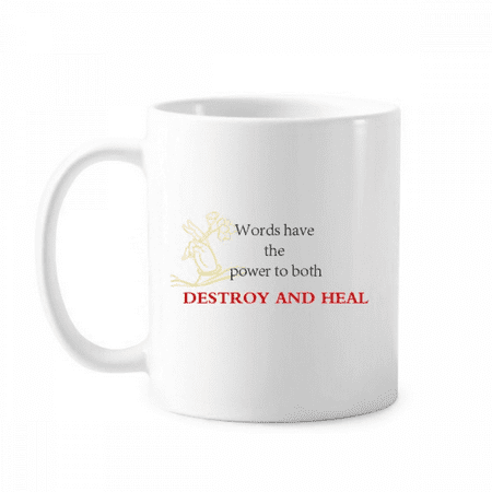 

Words Have Power to Heal Blessing Quote Mug Pottery Cerac Coffee Porcelain Cup Tableware