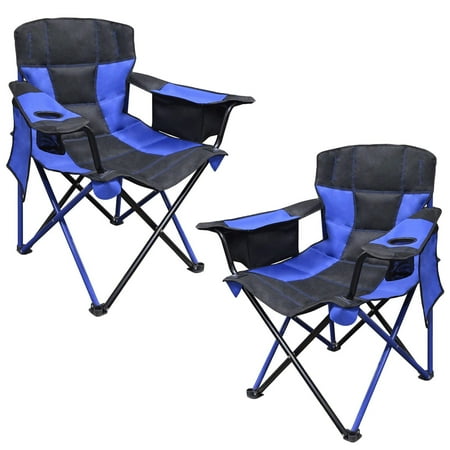 Caravan Canopy Elite Quad Camping Chair W Built In Cooler True Blue 2 Pack