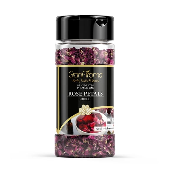 GranAroma Rose Petals, Cake and Pastry Decoration, Delicate Flavor, Crispy Texture 0.64 Ounce