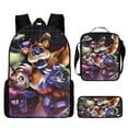 thumbnail image 1 of Teenage Student Backpack Simple Large Capacity Schoolbag Cartoon Satchel Pencil Case Three-piece Set-week, 1 of 4