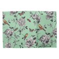 thumbnail image 2 of S4Sassy Green Bird & Floral Washable Printed Dining Reversible Tablemats With Napkins Set, 2 of 3