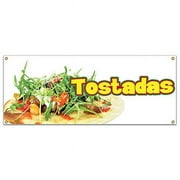 48 in. Concession Stand Food Truck Single Sided Banner - Tostadas