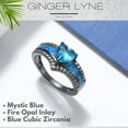 thumbnail image 3 of Black Engagement Ring for Women Mystic Topaz CZ Heart Promise Ring  Gift for Her Ginger Lyne, 3 of 8