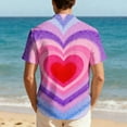 thumbnail image 5 of Stamzod Hawaiian Button Up Short Sleeve Shirts for Men Lover Heart Summer Beach Casual Tops Plus Size Mens Vacation Outfits Pink K XL, 5 of 9