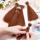 thumbnail image 3 of Kit de 5 extensiones de cabello para pelucas, 15.5 cm, liso y corto, de fibra resistente al calor, para crear extensiones de cabello. Color castaño claro. Ideal para manualidades con el cabello., 3 of 9
