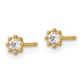 thumbnail image 3 of 14K Yellow Gold Divine Polished 3.7mm Design Post Earrings, 3 of 3
