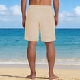 thumbnail image 5 of Timoontee Mens Summer Casual Shorts Lightweight Beach Vacation Shorts Drawstring Elastic Waist Shorts Striped Shorts with Pockets Beige XL, 5 of 7