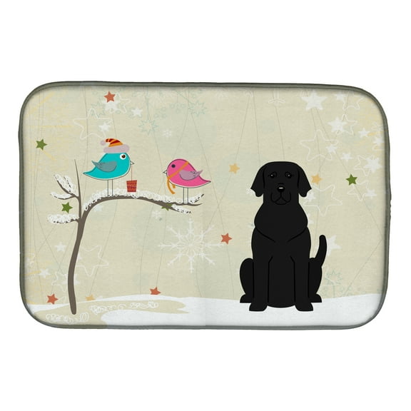 Christmas Presents between Friends Black Labrador Dish Drying Mat