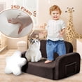 thumbnail image 6 of Babyeap Extra Wide Kids Chair,2-in-1 Convertible Toddler Chairs,Soft Comfy Kids Couch, Kids Sofa for Boys & Girls 3+,Brown, 6 of 9