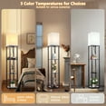 thumbnail image 6 of LISUNAR Floor Lamp with Shelves，3-Tier Modern Shelf Floor Lamp with Dimmable LED Bulb，White Fabric Shade，Wood Tall Corner Display Standing Lamp for Living Room, Bedroom and Office Decor - Black, 6 of 8