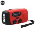 thumbnail image 5 of radio Manivelle avec Cellules Solaires, Lampe de Poche et Banque d'Alimentation Rouge, 5 of 5