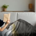 thumbnail image 3 of Animal Soft Flannel Fleece Throw Blanket, Wild Animal Mammal with Massive Ears Patrolling on Highway Conceptual Art, Cozy Plush for Indoor and Outdoor Use, 50" x 70", Black Cocoa Grey, by Ambesonne, 3 of 5