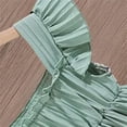 thumbnail image 4 of CYRBOKO Girls Casual Dresses, A-line Comfy Summer Flutter&nbsp;Sleeve Midi Dresses Green Size 5-6 T, 4 of 6