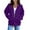 Purple, variant on Womens Zip Up Hoodies Oversized Fleece Plain Y2K Hoodie Jackets Athletic Zipper Hooded Sweatshirt with Pockets Fluorescent Green M