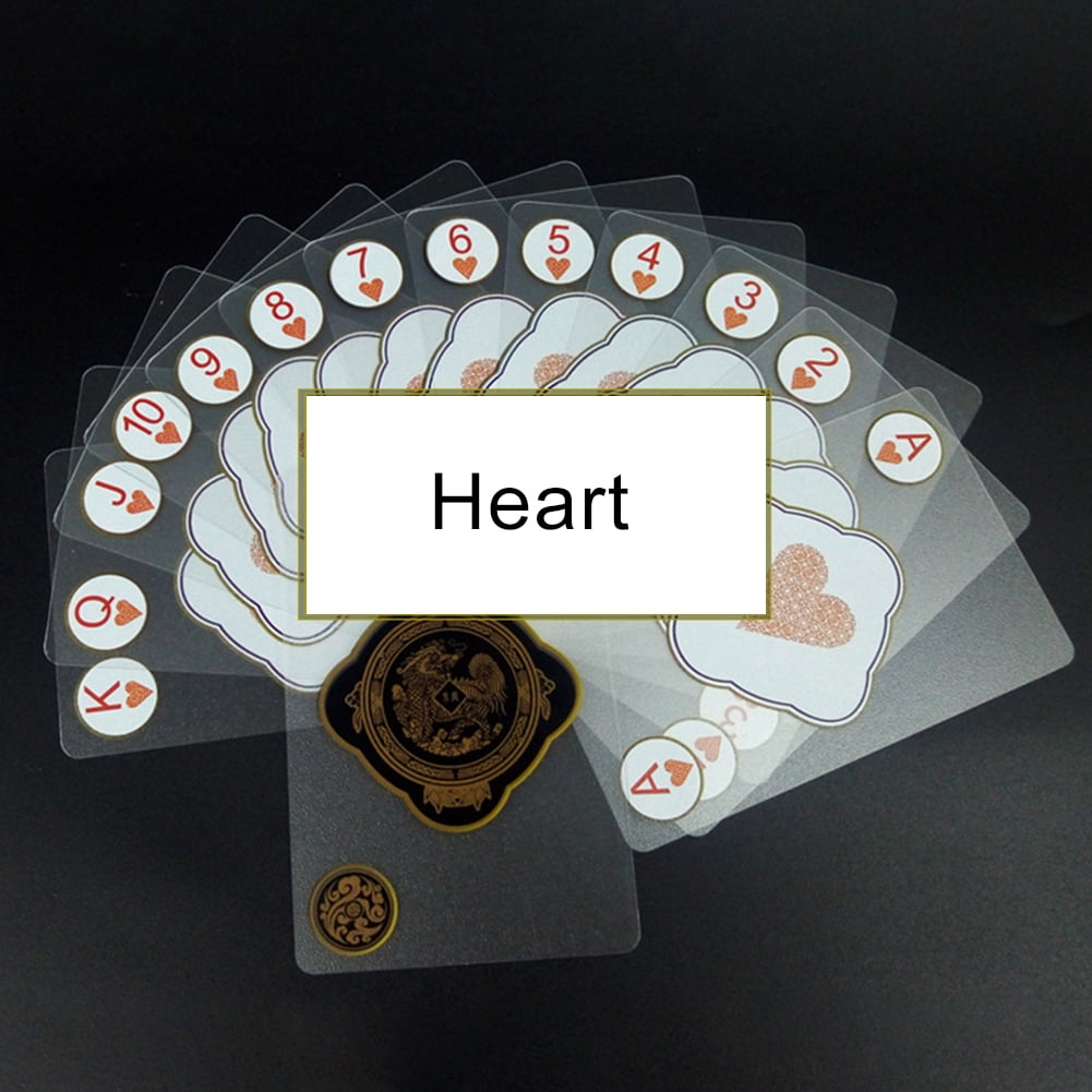 Portable PVC Waterproof Poker Playing Cards Clear Indoor Outdoor Game Set 