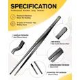 thumbnail image 2 of Fine Cooking Tweezers Set,Professional Stainless Steel Food Tongs,Kitchen,Black, 2 of 6