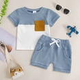 thumbnail image 2 of Akiihool Baby Summer Outfits Toddler Baby Boys Clothes Set Short Sleeve T-Shirt and Shorts Summer 2 PCS Outfit for 6M-3Y(Blue,12-18 Months), 2 of 4