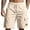 Beige, variant on WTOBBY Men's Corduroy Cargo Bermuda Shorts with Elastic Drawstring Waist, Outdoor Athletic Loose Fit for Summer Sports Activities ,Army Green L
