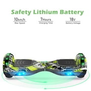 SISIGAD Hoverboard, 6.5 Inch All Terrain Self Balancing Electric Scooter with Bluetooth and LED Lights