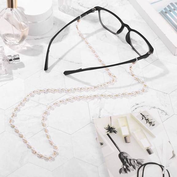 HOOWIFFY Adjustable White Eyeglass Strap for and Comfortable Wear, and Stylish Eyewear Accessory