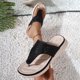 thumbnail image 5 of Bmisegm Slippers Women 2024 Summer Fashion Travel Leisure Flat Rhinestone Sandals Slippers Sandals Women Summer Black 7, 5 of 8