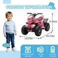 thumbnail image 4 of Track Seven 12V Electric Ride-On ATV, Dinosaur Four Wheeler Electric Car with Bluetooth & Microphone, LED Lights, Music, Electric Quad Ride-On Toy Car for Toddlers Boys Girls Age 2+, Pink, 4 of 6