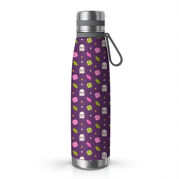 Halloween Pattern 29oz Stainless Steel Insulated Thermos with Tea Filter, 360° Printed Travel Bottle, Leakproof BPA-Free Flask with Anti-Slip Base, 304 Inner & 201 Outer, Vacuum Cup