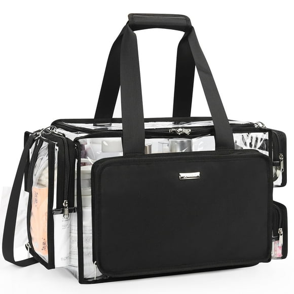 Bolsa de maquillaje Relavel Clear extra grande con separadores ajustables
