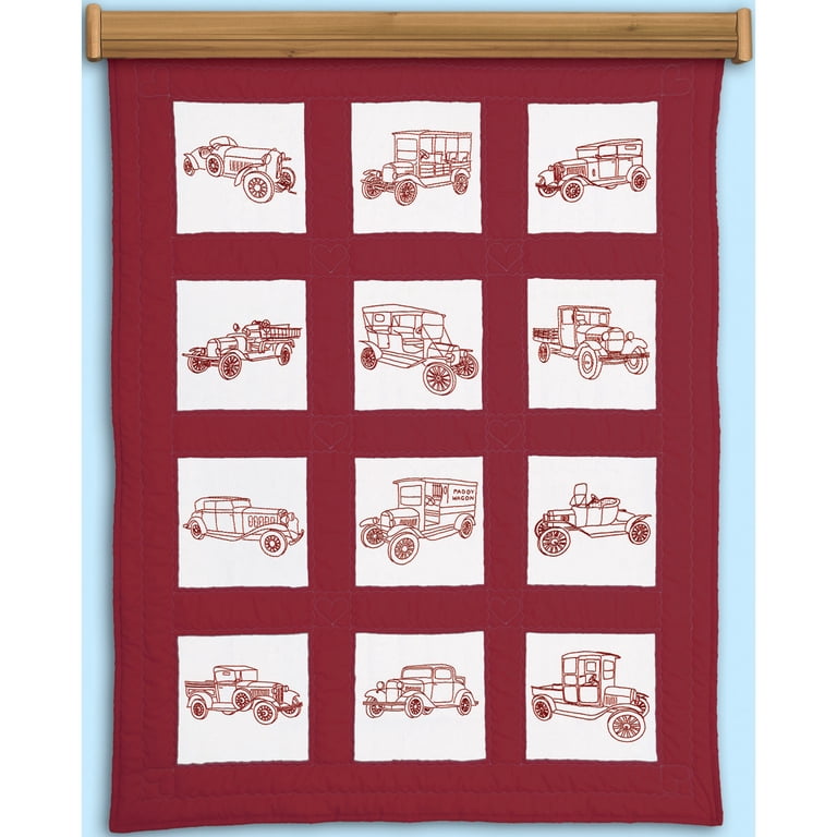 Blocs De Couette Blancs Jack Dempsey Thème Camping-cars, 9x9 Pouces (lot De 12)